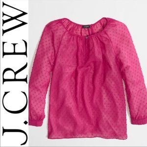 J. Crew Factory Dotted Keyhole Peasant Top